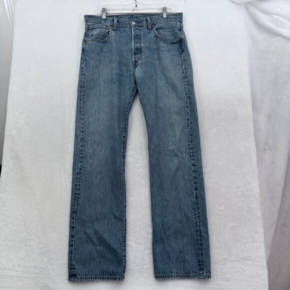 Levi's Other - Levis 501 Jeans Mens 33x34 (32x32) Blue Original Fit Straight Leg Button Fly